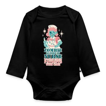 Outbreak Of Zombies Nurse Halloween Party Gag - Organic Longsleeve Baby Bodysuit - black - Front