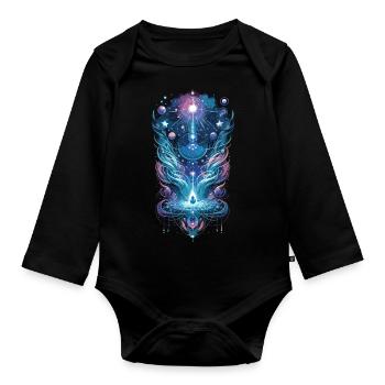 Cosmic Ayahuasca Vision - Baby Bio-Langarm-Body - Schwarz - Vorne