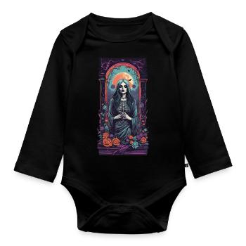 Vintage Goth Girl Victorian Occult Aesthetic - Organic Longsleeve Baby Bodysuit - black - Front