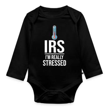 Thermomètre fiscal : les niveaux de stress de l’IRS augmentent - Body Bébé bio manches longues - noir - Devant