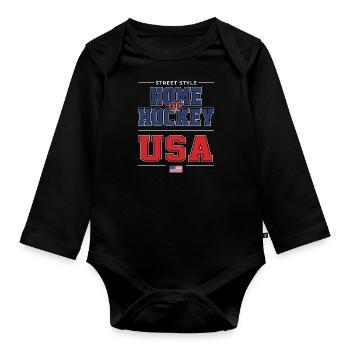 La maison du hockey - Body Bébé bio manches longues - noir - Devant