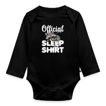 Raccoon Chemise de sommeil officielle Lazy Relax - Body Bébé bio manches longues - noir - Devant