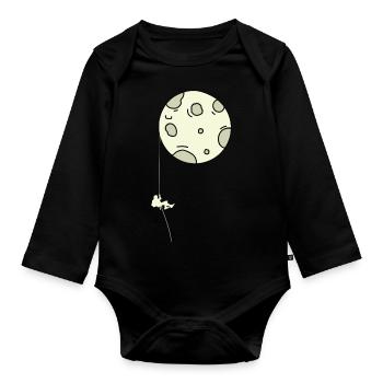 Grimpeur de lune Escalade de la Lune - Body Bébé bio manches longues - noir - Devant