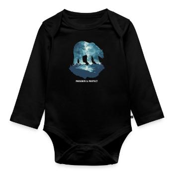 Preserrve & Protect Polar Bear Polar Bear - Organic Longsleeve Baby Bodysuit - black - Front