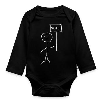 Sélectionner - Français - Body Bébé bio manches longues - noir - Devant