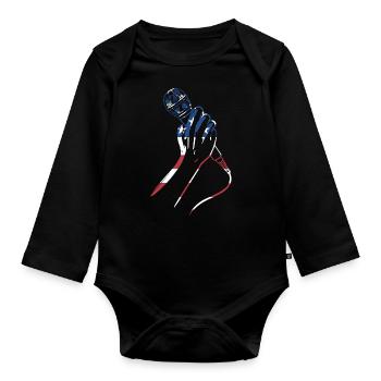 Comedian Us Flag Stand Up Comedy - Organic Longsleeve Baby Bodysuit - black - Front