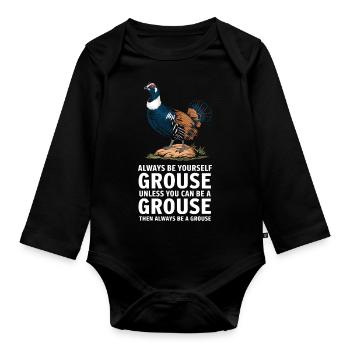 Auerhahn - Baby Bio-Langarm-Body - Schwarz - Vorne