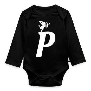 P - Organic Longsleeve Baby Bodysuit - black - Front