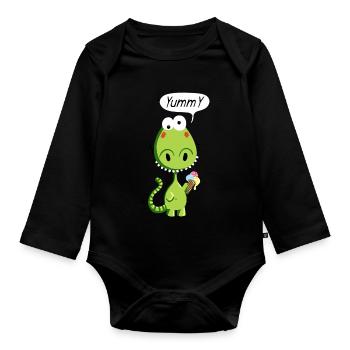 Yummy Drache - Baby Bio-Langarm-Body - Schwarz - Vorne