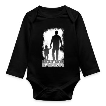 Daddy best dad ever boy - Baby Bio-Langarm-Body - Schwarz - Vorne