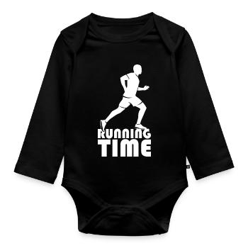 Icône de temps d’exécution Icône du logo Illustration graphique - Body Bébé bio manches longues - noir - Devant