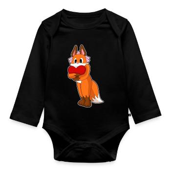 Mariage Fox Bride Heart - Body Bébé bio manches longues - noir - Devant