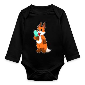 Popsicles de renard - Body Bébé bio manches longues - noir - Devant