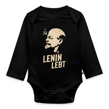 Lenin is alive - Organic Longsleeve Baby Bodysuit - black - Front