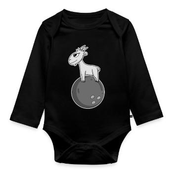 Ziege Bowling - Baby Bio-Langarm-Body - Schwarz - Vorne