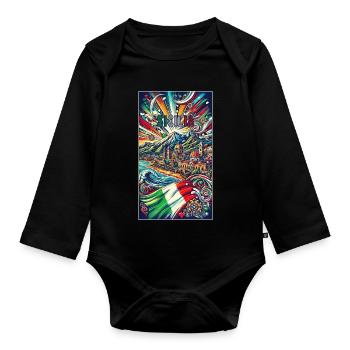 Sizilien Italien Reisen Design - Baby Bio-Langarm-Body - Schwarz - Vorne