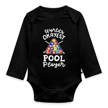 Billardspieler Billard - Baby Bio-Langarm-Body - Schwarz - Vorne