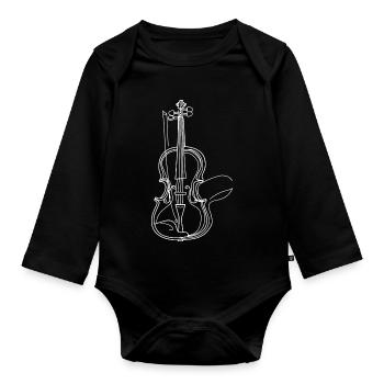 Violon Lineart - Body Bébé bio manches longues - noir - Devant