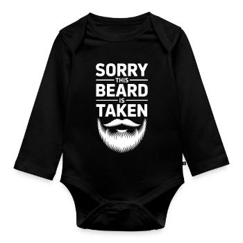 Barbe prise : Désolé que cette barbe soit enlevée - Body Bébé bio manches longues - noir - Devant