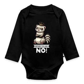 Before You Ask Ferret Ferret Owner Rodent - Organic Longsleeve Baby Bodysuit - black - Front