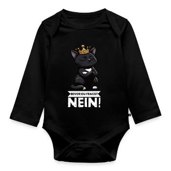 Avant que tu ne demandes Pas de chats Chats Amateur des chats - Body Bébé bio manches longues - noir - Devant