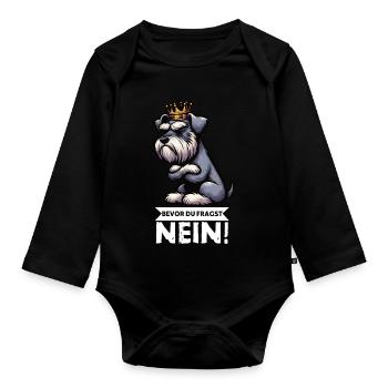 Avant que vous ne demandiez Pas de Schnauzer Géant - Body Bébé bio manches longues - noir - Devant