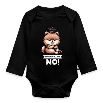 Before You Ask Pomeranian Pomeranian Pomeranian Spitz Dog - Organic Longsleeve Baby Bodysuit - black - Front