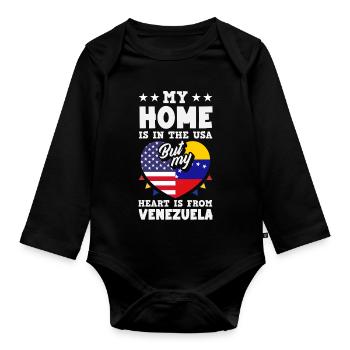 Venezuela Flag Pride & Home Venezuela - Organic Longsleeve Baby Bodysuit - black - Front