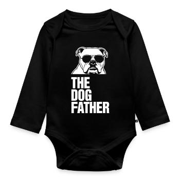 Bulldog The Dog Father Dog Owner Owner - Organic Longsleeve Baby Bodysuit - black - Front