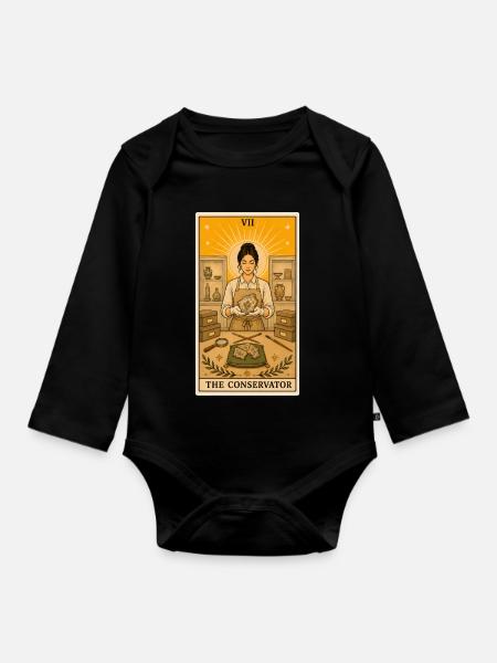 Konservatorin | Restaurierung Museum Tarot - Baby Bio-Langarm-Body - Schwarz