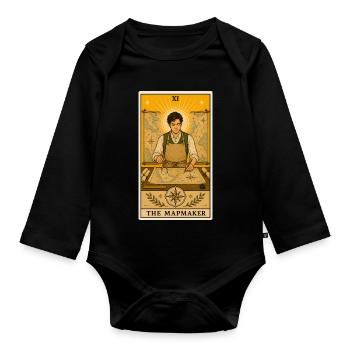 Cartographe | Tarot de navigation de cartes - Body Bébé bio manches longues - noir - Devant