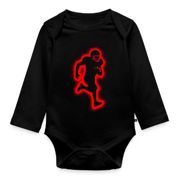 Football masculin garçons Football américain - Body Bébé bio manches longues - noir - Devant