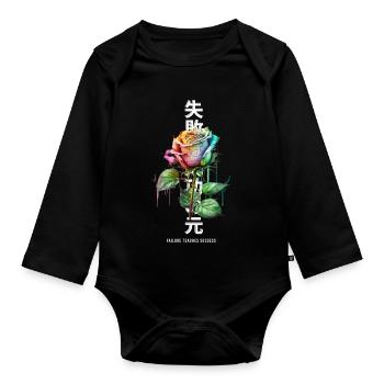 Failure Teaches Success Rainbow Rose - Baby Bio-Langarm-Body - Schwarz - Vorne