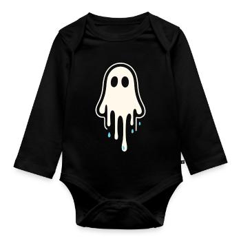 Melting Ghost Art - Organic Longsleeve Baby Bodysuit - black - Front