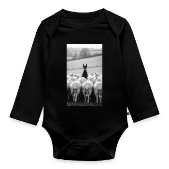 Protection de poêle à l’aube - Body Bébé bio manches longues - noir - Devant