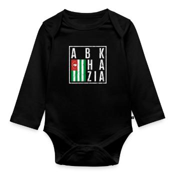 Abkhazia - Organic Longsleeve Baby Bodysuit - black - Front