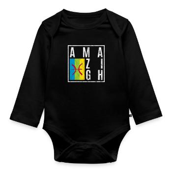 Amazigh - Body Bébé bio manches longues - noir - Devant