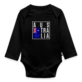 Australien - Baby Bio-Langarm-Body - Schwarz - Vorne