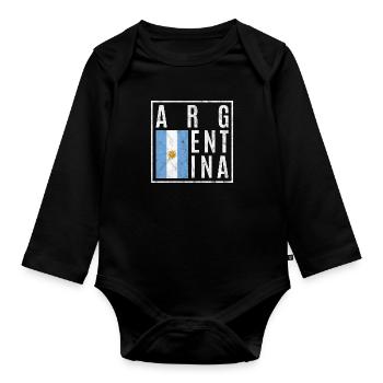 Argentinien - Baby Bio-Langarm-Body - Schwarz - Vorne