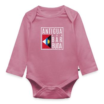 Antigua and Barbuda - Organic Longsleeve Baby Bodysuit - mauve - Front