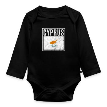 Zypern - Baby Bio-Langarm-Body - Schwarz - Vorne