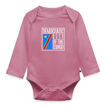 Demokratische Republik Kongo - Baby Bio-Langarm-Body - Mauve - Vorne