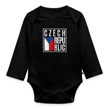 Tschechische Republik - Baby Bio-Langarm-Body - Schwarz - Vorne