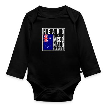 Heard and McDonald Islands - Organic Longsleeve Baby Bodysuit - black - Front