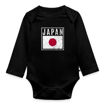 Japon - Body Bébé bio manches longues - noir - Devant