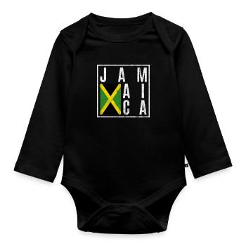 Jamaica - Organic Longsleeve Baby Bodysuit - black - Front
