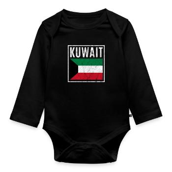 Kuwait - Baby Bio-Langarm-Body - Schwarz - Vorne