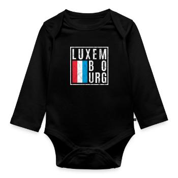 Luxembourg - Organic Longsleeve Baby Bodysuit - black - Front