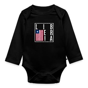 Liberia - Organic Longsleeve Baby Bodysuit - black - Front
