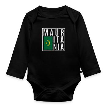 Mauretanien - Baby Bio-Langarm-Body - Schwarz - Vorne